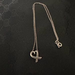 925 Sterling Silver Tiffany & Co. Open Heart Necklace